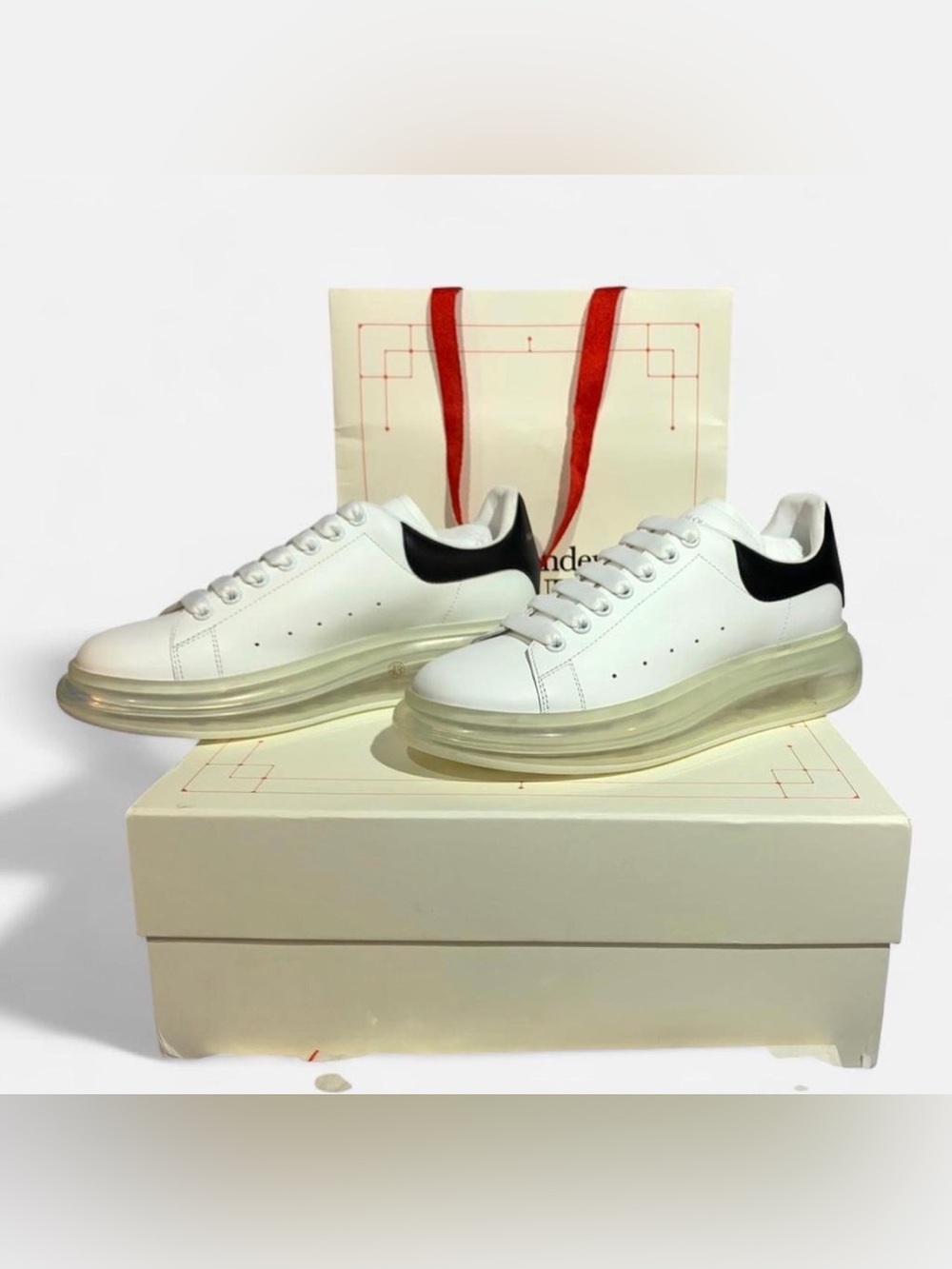 ALEXANDER MCQUEEN TRANSPARENT SOLE Leather sneakers